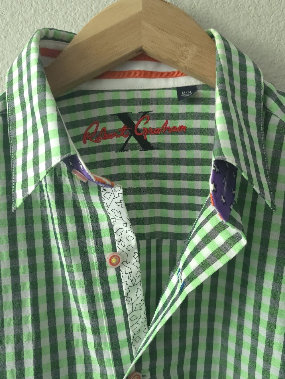 Robert Graham X Shirt Men's Med Green Striped